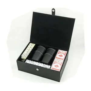 Set Chip Poker Texas Hold'em Premium dengan Kartu dan Cangkir Dadu, Hadiah untuk Suami, Pemain Poker