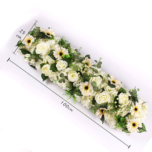 Wedding Silk Rose Flower <strong>Runner</strong> Head <strong>Table</strong> Floral Wedding <strong>Table</strong> <strong>Runner</strong> - Product Image 1