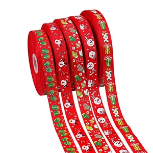 25mm de árbol de Navidad de poliéster <span class=keywords><strong>cinta</strong></span> impresa <span class=keywords><strong>cinta</strong></span> tejer grogrén Feliz Navidad decoración celebrar <span class=keywords><strong>cinta</strong></span> - Product Image 2