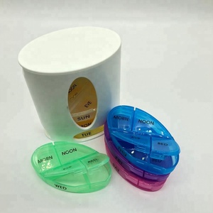 Gran elipse forma semanal pastillero de plástico/28 compartimentos medicina/salud cápsula contenedor para las personas mayores - Product Image 2