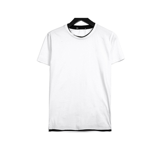 Mans diseño de verano manga corta cuello en o en blanco y negro de diseño de la camiseta de fabricación - Product Image 2