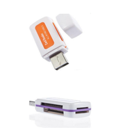 Lector de Tarjetas de Memoria USB 2.0 Multifunción 4 en 1, Adaptador de Lector de Tarjetas con Forma de Tarjeta, para Tarjetas M2, SD, DV y TF