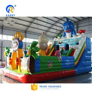 Inflatable fun city commerical inflatable bounce house and slide for sale castle bounce house big bouncy slide