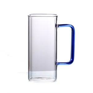 Zqglass milk mug square custom handle glass cup australia eco-friendly stocked sgs with all zq-028