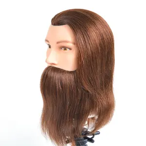 Goedkope Mannelijke Mannequin Hoofd 100% Natuurlijke Hair Training Hoofd Human Haar Man Haar Styling Hoofd Voor De Praktijk
