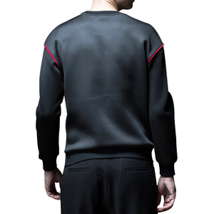 Nueva primavera diseño de tela personalizado y rayas en contraste de caída de hombro hombre Jersey Sudadera con capucha - Product Image 3