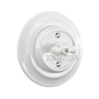 Interrupteur en céramique noire rétro KERUIDA Flush Porcelain
