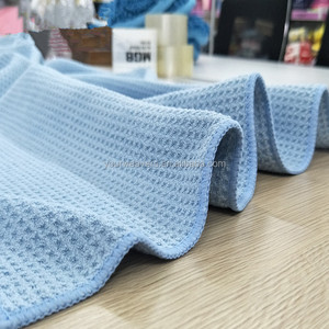 吸収性糸くずの出ない40x 40cm380gsmウィンドウガラスマイクロファイバーワッフル織り洗車タオル自動ディテール乾燥クリーニングクロス