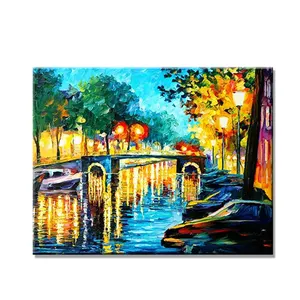 High quality handmade natural scenery art palette knife oil painting