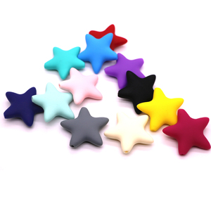 Educación juguetes para la dentición del bebé suave estrella cuentas de silicona - Product Image 1