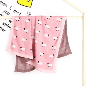 Mimixiong Custom Dier Koe Cartoon Bamboe Gebreide Deken 100% Biologische Katoenen Baby Deken