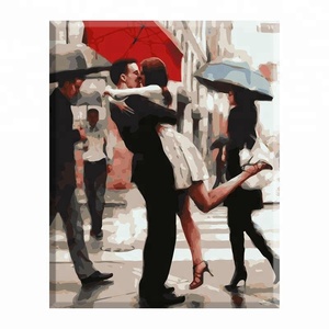 Nuovo disegno personalizzato <span class=keywords><strong>amanti</strong></span> abbracciano pittura a olio per la parete di arte decorativa - Product Image 1