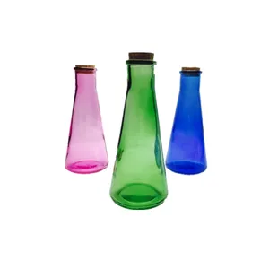 350ml 35cl painted colorful conical shaped glass bubble milk bottle juice bottle