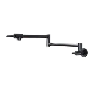 Olie Gewreven Brons Messing Pot Filler Tap Wall Mounted Keukenkraan Enkele Koude Enkel Gat Kraan Draaien Vouwen Uitloop