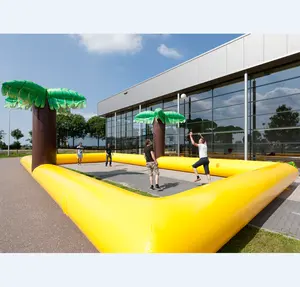Latest Inflatable Beach Footvolley,volleyball Court With Trampoline For Sale