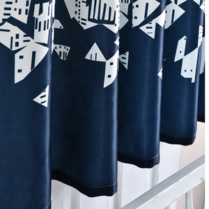 Làm Mát Tùy Chỉnh In Hải Quân Lâu Đài Ngắn Bay Cửa Sổ Vải Blackout Rèm Panels Drape Cho Phòng Trẻ Em Rèm Nhỏ - Product Image 6