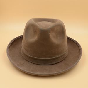 Chapeau Fedora de gangster, pisteur, espion, en cuir artificiel de luxe, imitation daim brun, MH-3058, pour fête d'Halloween - Product Image 2