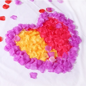 Pétalos de rosa artificiales, seda, no tejidos, decoraciones para fiesta de boda - Product Image 6