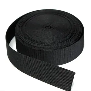 1 inch Chiều rộng màu đen tùy chỉnh polyester nylon dây đeo nặng Ribbon vành đai nylon vải cho túi