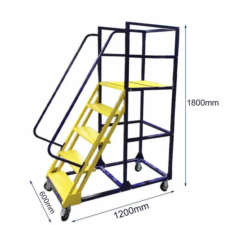 उच्च गुणवत्ता रोलिंग सीढ़ी मध्यम-ड्यूटी रोलिंग सीढ़ी 1.2 m सीढ़ी ट्रक