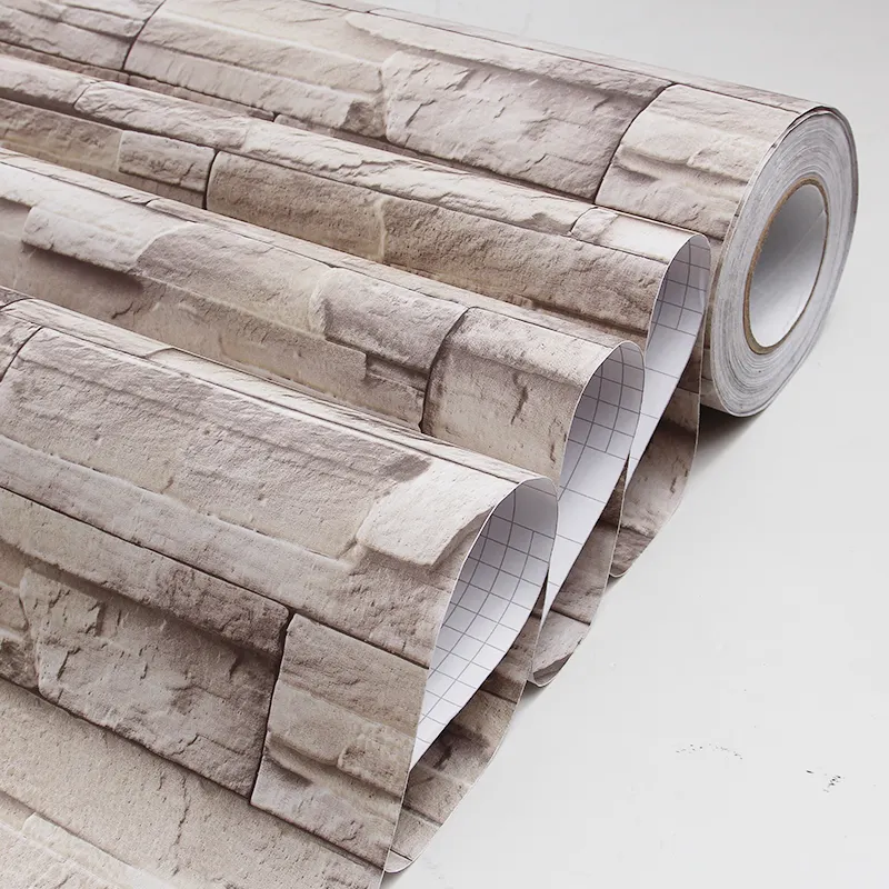 Guangzhou Port Big Roll schall dichte PVC-Folie selbst klebend China Hersteller 3D Brick Wallpaper