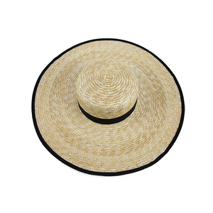 Wholesale <strong>Ladies</strong> Floppy <strong>Summer</strong> Straw Fedora <strong>Hat</strong> Large Wide Brim Boater <strong>Hat</strong> for Travel Fishing Cycling Custom Logo Ribbon - Product Image 2