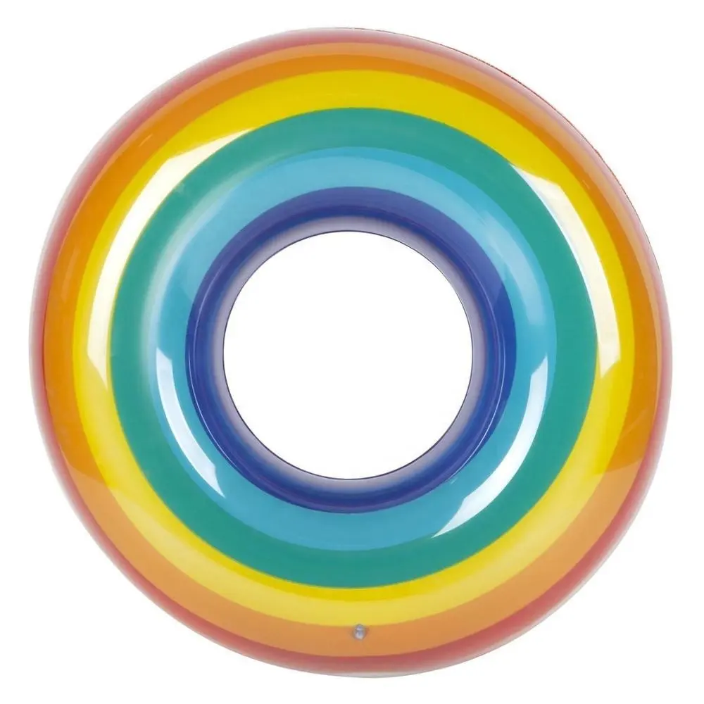 PVC Water Equipment Adult Inflatable Rainbow Swim Ring Pool Float Tube