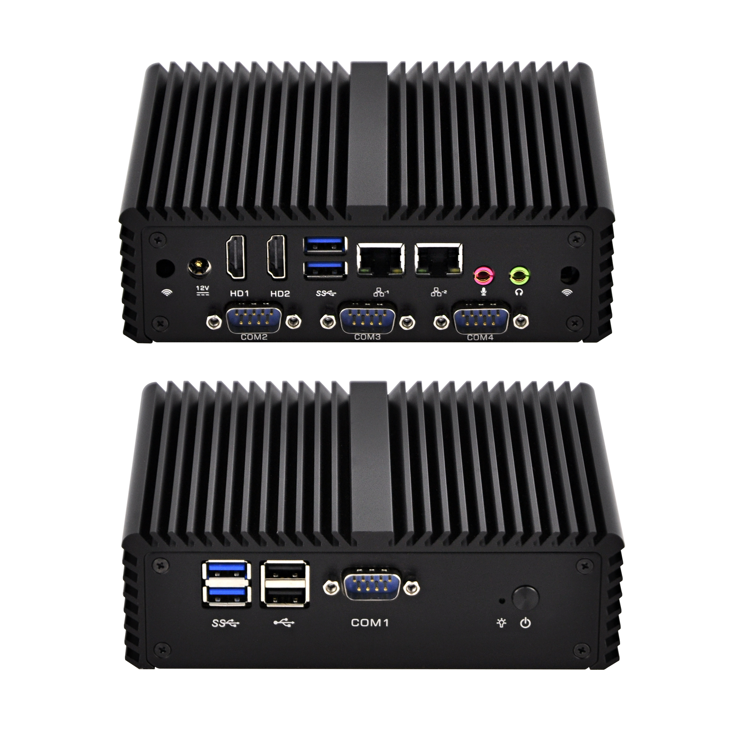 En gros Pas Cher Intel X86 Win 10 Sans Ventilateur Mini i3 Quad Core Linux Mini PC 2 Ports Lan Fanless Ordinateur Barebone