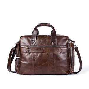 italiano para hombre de cuero genuino mensajero maletín dimensiones archivos bolsas de hombro Cro para portátil 8920 - Product Image 3