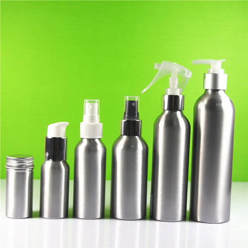 Lattina di alluminio 30ml 50ml 60ml 90ml 100ml 120ml 150ml bottiglia di alluminio con spruzzatore dispenser