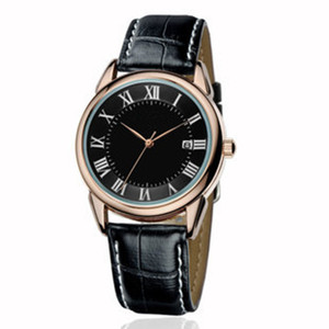 Montre-bracelet en cuir classique avec chiffres romains, bonne qualité, pour couple, couleur marron, modèle japonais, tendance, pour amoureux, nouveauté <span class=keywords><strong>2021</strong></span> - Product Image 3