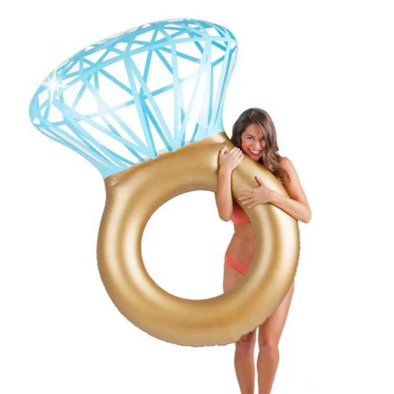 Anello di fidanzamento in oro all'ingrosso galleggiante galleggiante per piscina a forma di anello di diamanti
