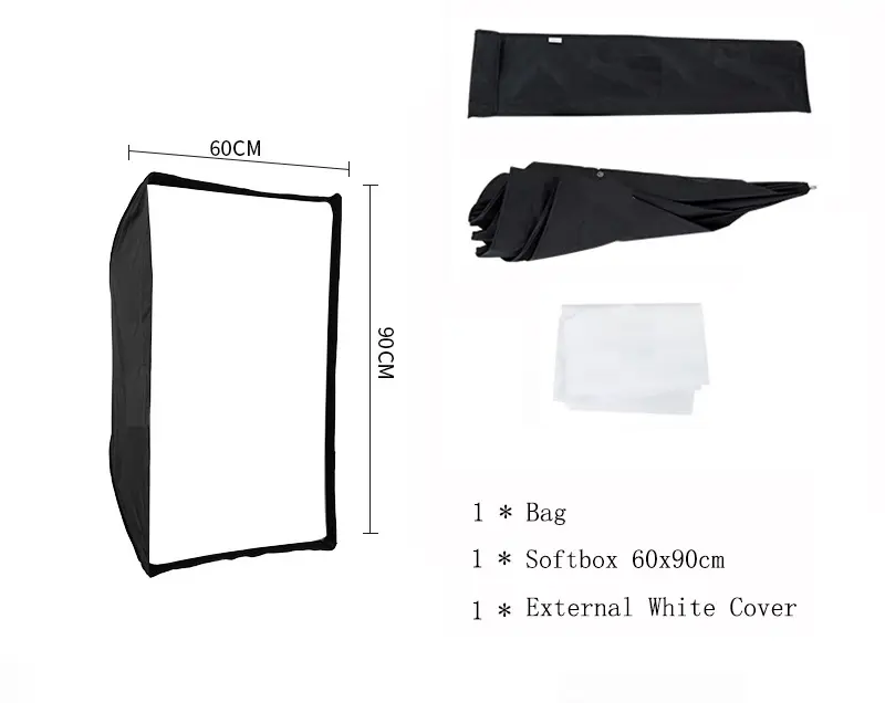 Factory price Studio Light Softbox Umbrella Light 60X90cm /24" X 35" Umbrella Reflector Flash Cloth for Speedlight