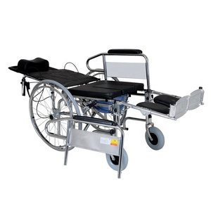 Silla de Ruedas Cómoda con Asiento Reclinable Acolchado, Manual, para Pacientes Discapacitados de Hospital, Plegable - Product Image 4