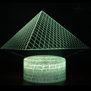 Lámpara de Noche Piramidal con Cambio de 7 Colores, Decoración Creativa para el Hogar, Lámpara de Escritorio con Modelado de Edificios en 3D, Lámpara de Mesa, Regalo para Mesita de Noche - Product Image 6