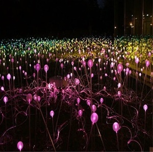 Outdoor deck and patio End Glow fiber optic Flower Plant light for garden