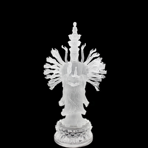 Religiosa regalos Liuli Avalokitesvara Buda decoración de cristal de artesanía