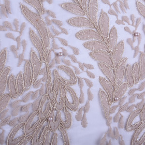 Vải Ren Đính Cườm Châu Phi 1576 Vải Ren Đính Kim Sa Màu Hồng - Product Image 4