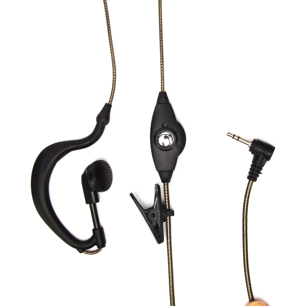 Henglida Walkie Talkie Earphone Cheap and Practical Headphone with PTT in Ear Type Earphones Wired Black 4.5V-10V DC CN FUJ 32g