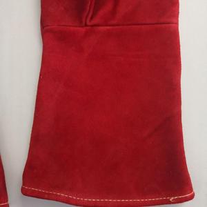 Guantes de seguridad para soldadura, protectores de mano de cuero de vaca de 16 pulgadas de largo, forro completo, doble Palma, color rojo, gran oferta - Product Image 4