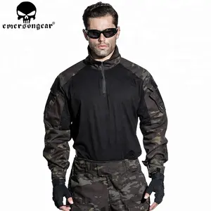 EMERSONGEAR G3 القتالية قميص الجيش الادسنس التمويه رجل العسكرية نمط التكتيكية الألوان الصيد قميص متعددة حدبة الأسود