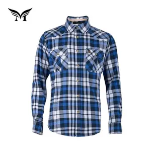 최신 디자인 eco 친절한 100% 년 면 checkered 긴 소매 새로운 flannel 남자 셔츠