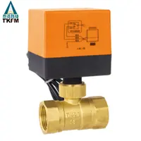TKFM Water Pipe Air Conditioner Motorized Electric Electro Brass Ball Valve DN20 with Actuator