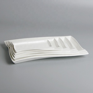 <span class=keywords><strong>Restaurante</strong></span> de blanco, rectangular, <span class=keywords><strong>tapas</strong></span> de cerámica 3 compartimiento placa - Product Image 4