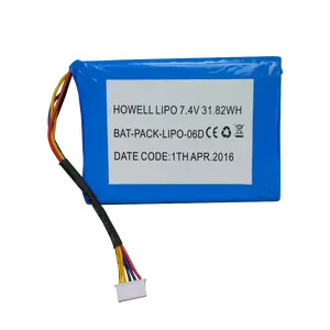 Howell 7.4 V 4300 mah 31.82Wh ricaricabile lipo batteria per la luce del LED