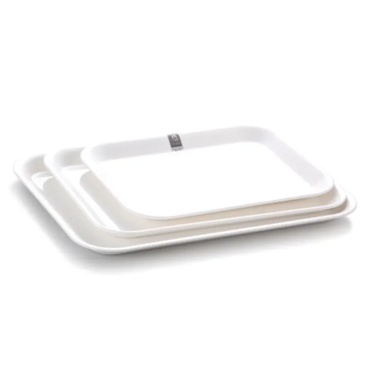 Wholesale custom white rectangle serving melamine tray