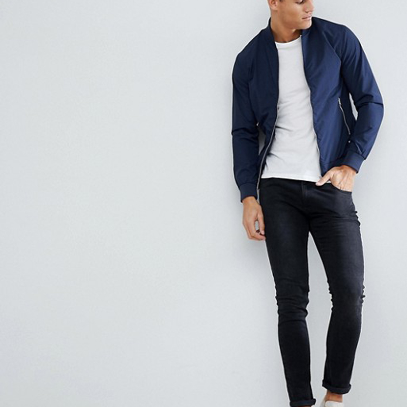 Стенд воротник мужской синий на молнии нейлоновая куртка-пилот с заводская цена