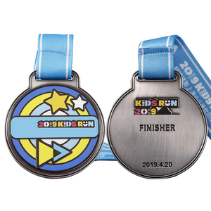 Fabrik förderung kinder marathon sport aluminium legierung medaille mit band - Product Image 3