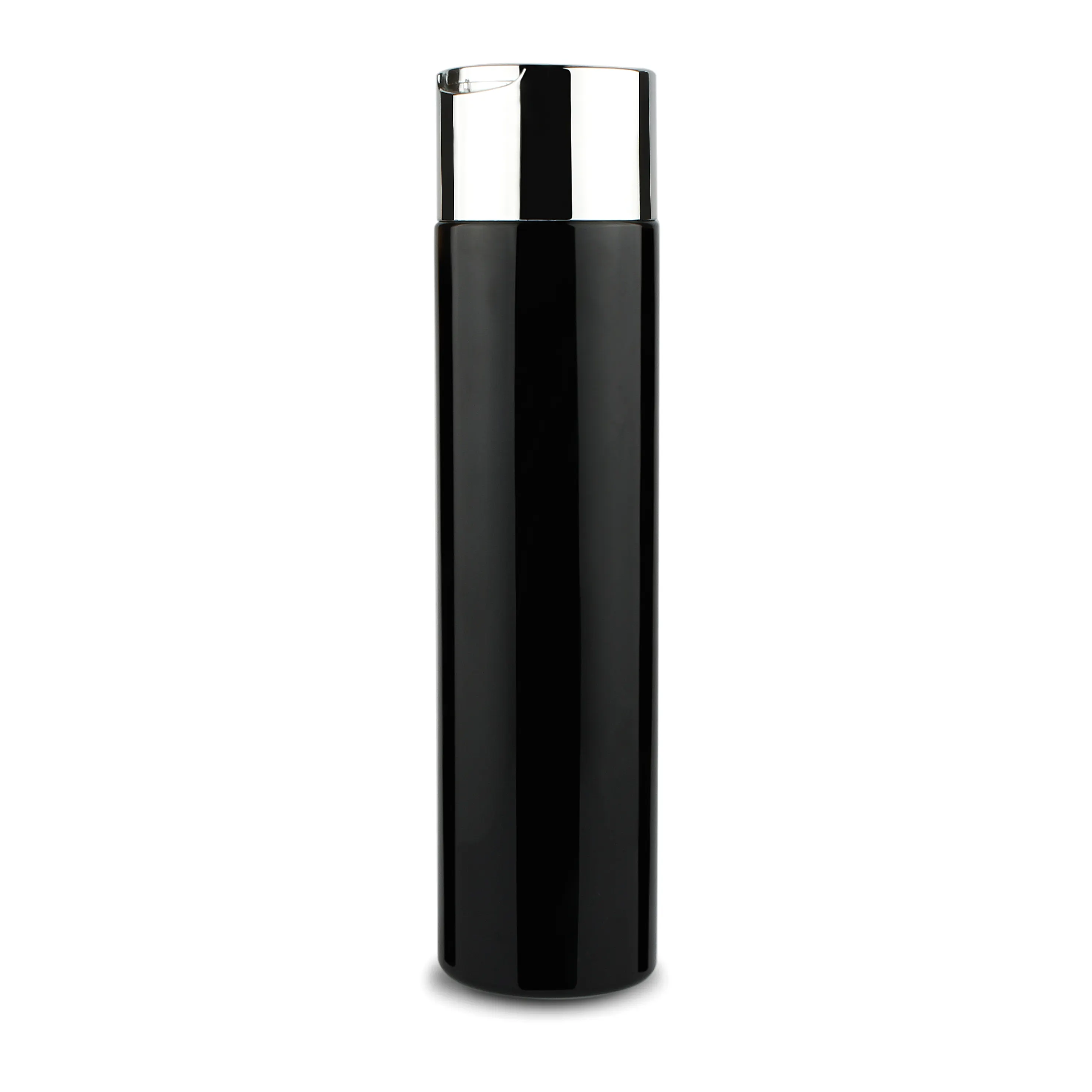 100ml 120ml 150ml siyah plastik kozmetik su şişesi ile vidalı kapak alüminyum kapak