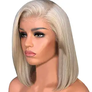 Premier Brazilian Unprocessed Raw Virgin Blonde Human Hair Lace Wigs With Baby HairPre Plucked Hairline For Amerian Woman